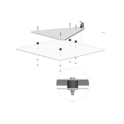 Triunghi semnalizare rutiera  LED  -"DRUM IN LUCRU" (AK5) - Latura de 500mm - 2 fete-prindere suruburi